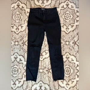 A&F High Rise Super Skinny Ankle Black Jean | Sz 27 Short